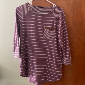 Below the elbow cotton striped shirt